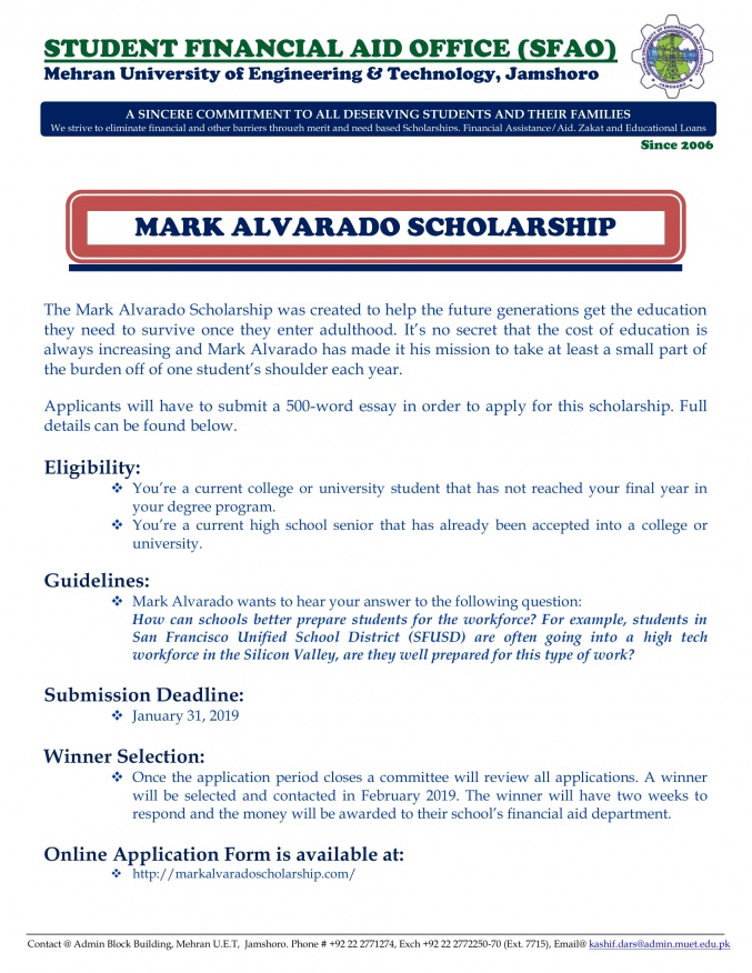 Mark Alvardo Scholarship