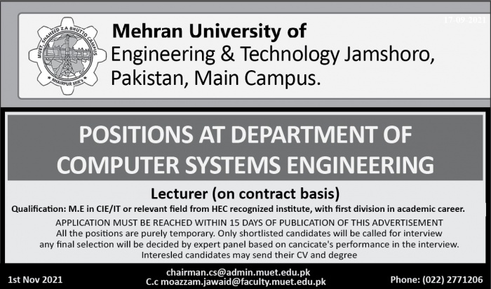 Lecturer on Contract basis at CSE